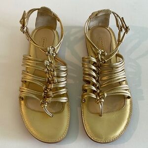 COACH Gillian Gladiator Gold Sandal Size 9.5